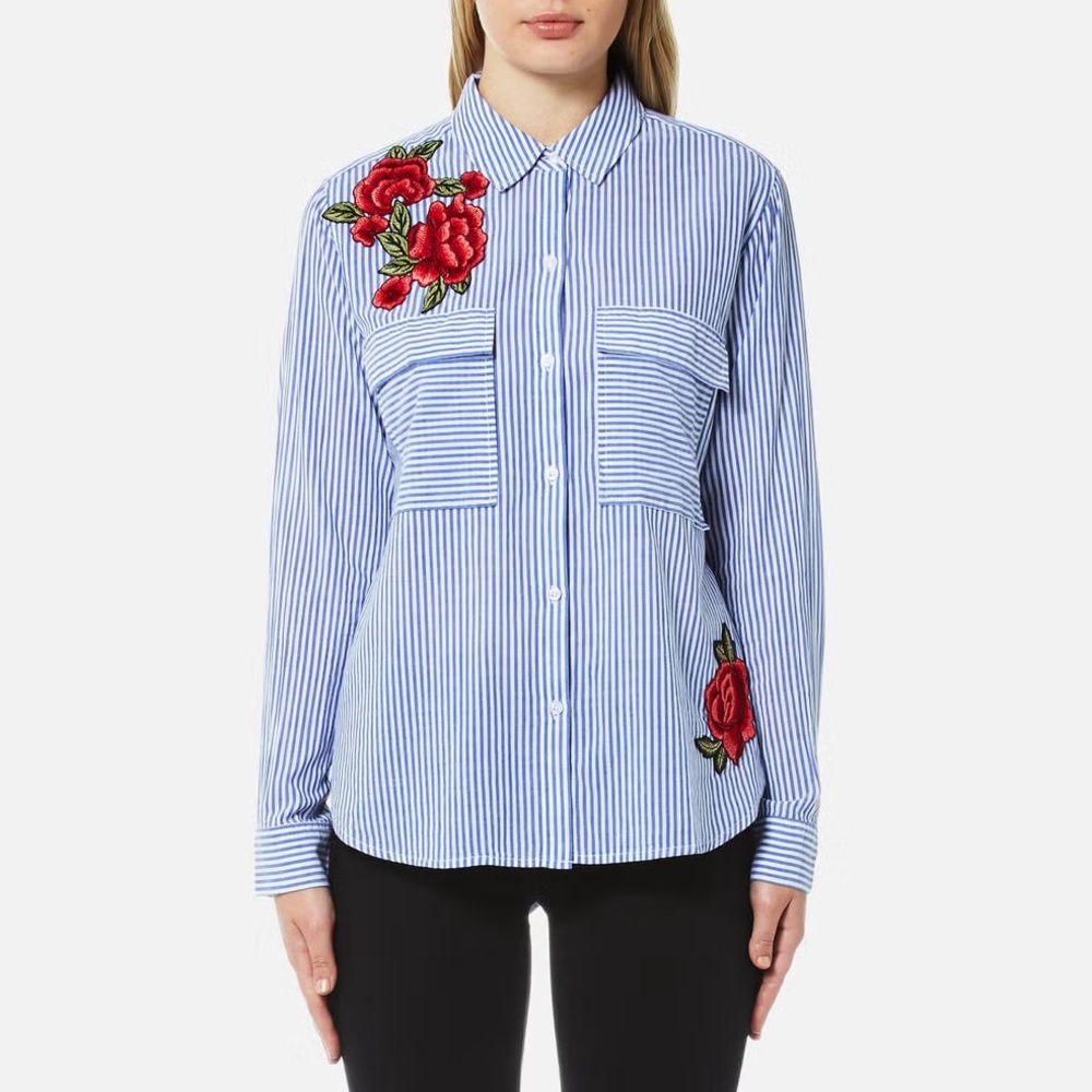 Rails Women's Frances Stripe and Floral Patch Shirt